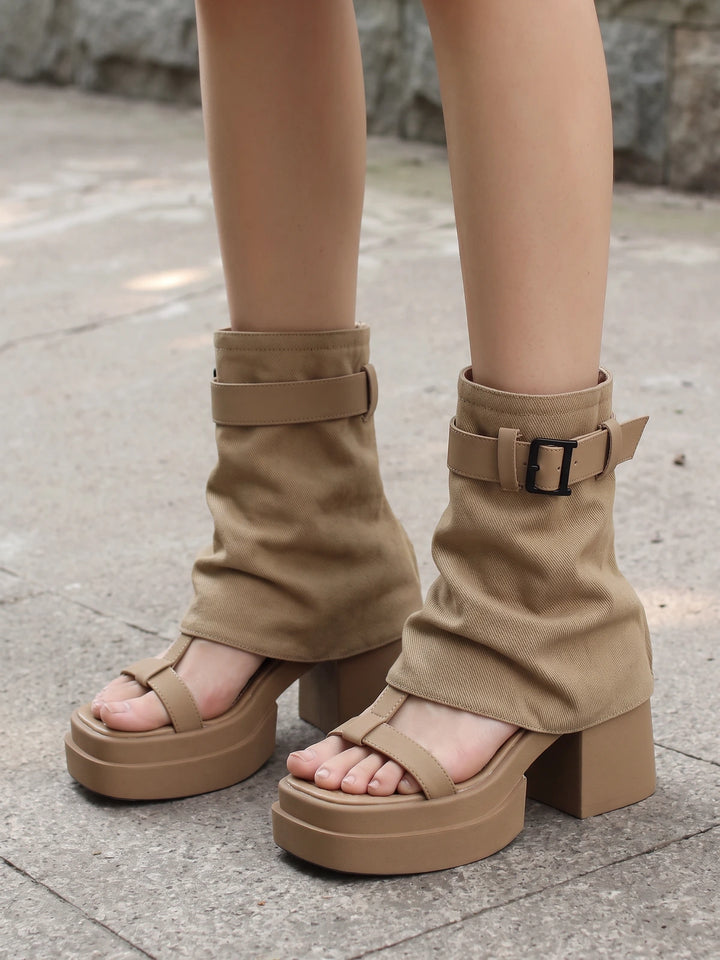 Sandrine Canvas Platform Boot Sandals