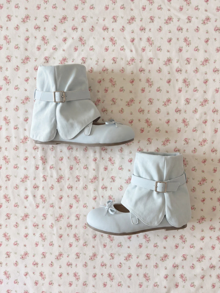 Bettina Powder-Blue Buckle Bootie