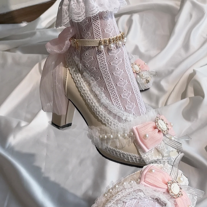 Rosette Cameo Lace heel