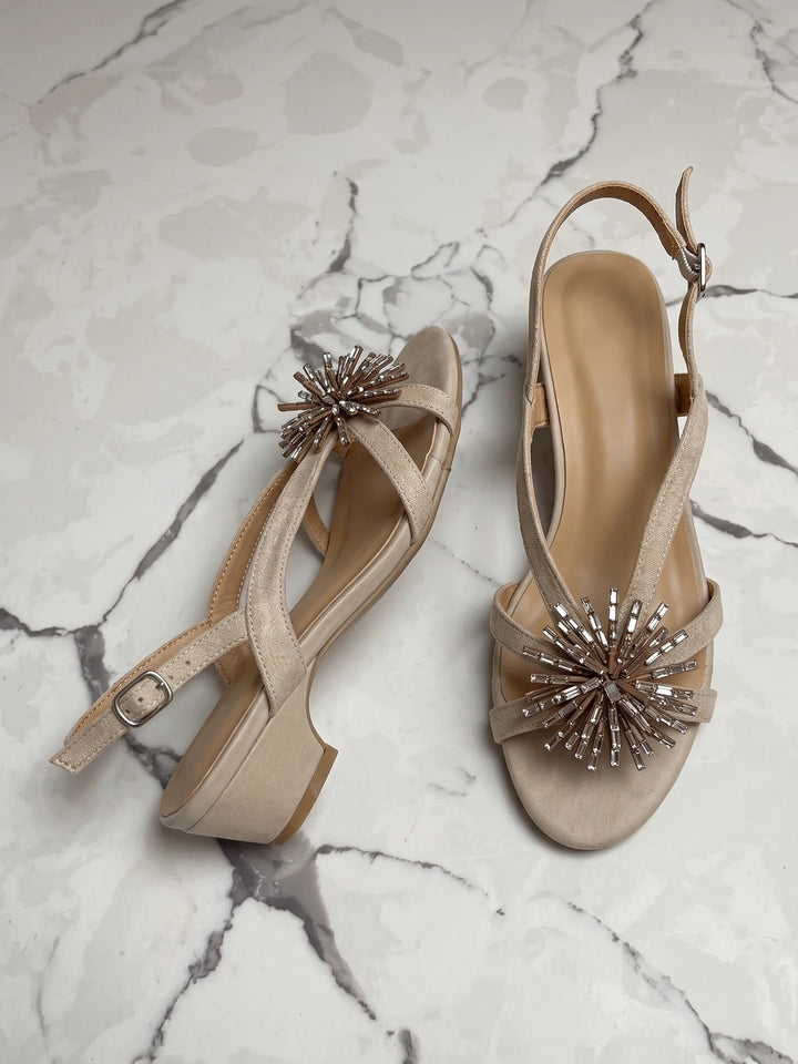 Solaine Crystal Firework Slingback Sandals