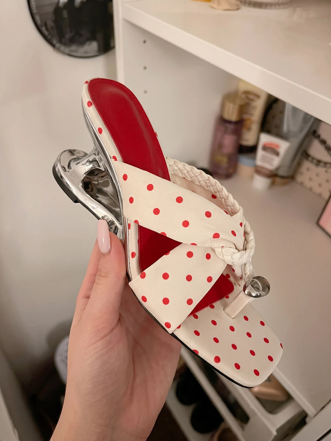 Maribelle Polka Dot Wedge Sandals