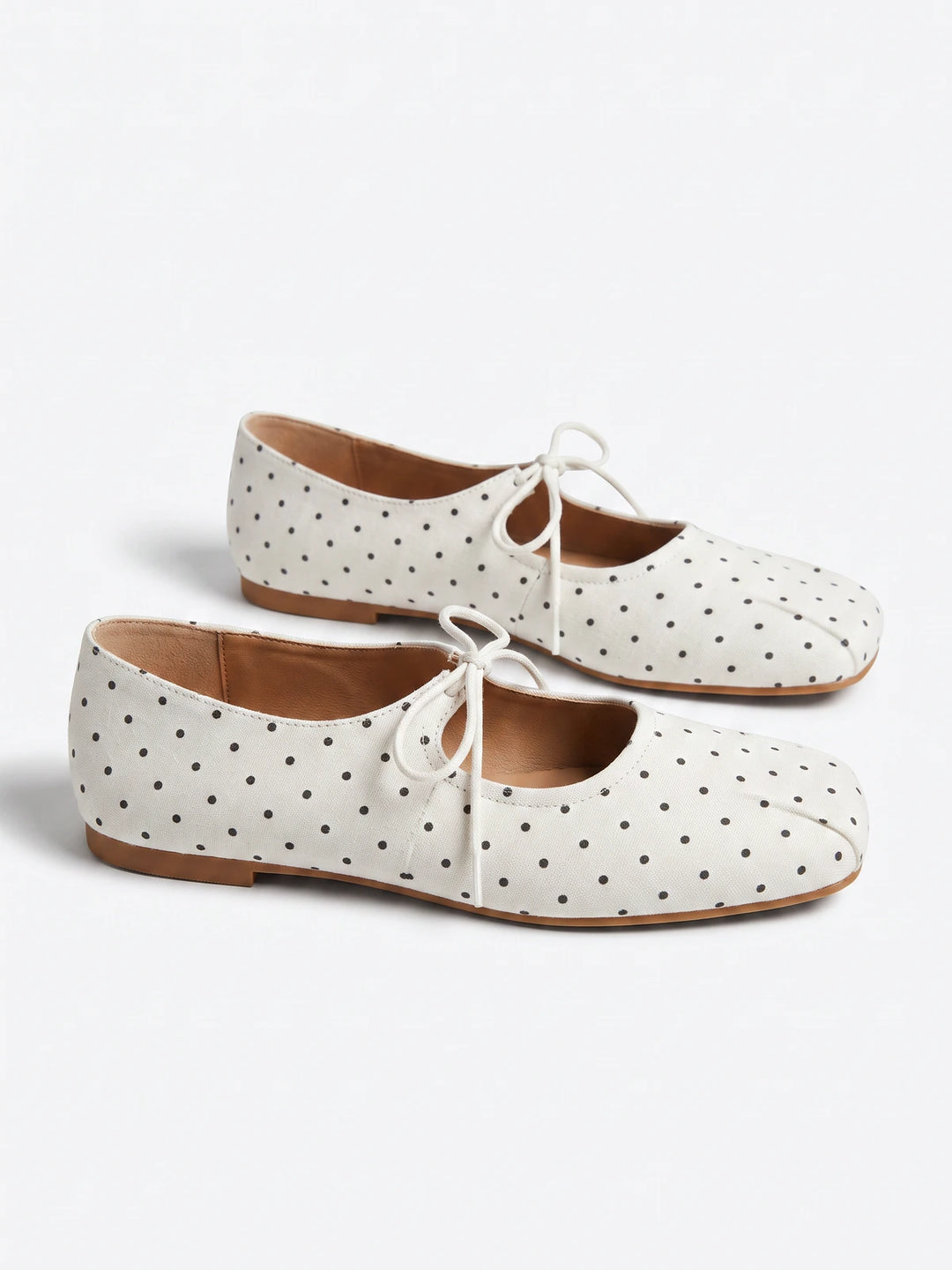 Mirellina Polka Dot Canvas Flats