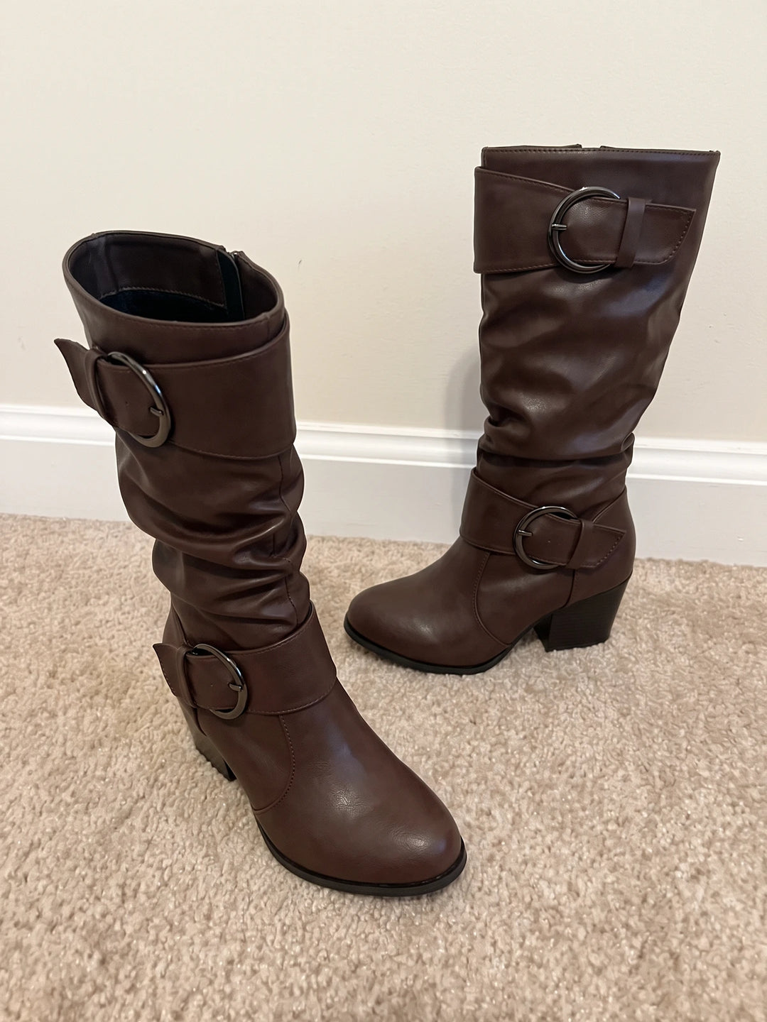 Valerienne Buckle Slouch Knee Boots