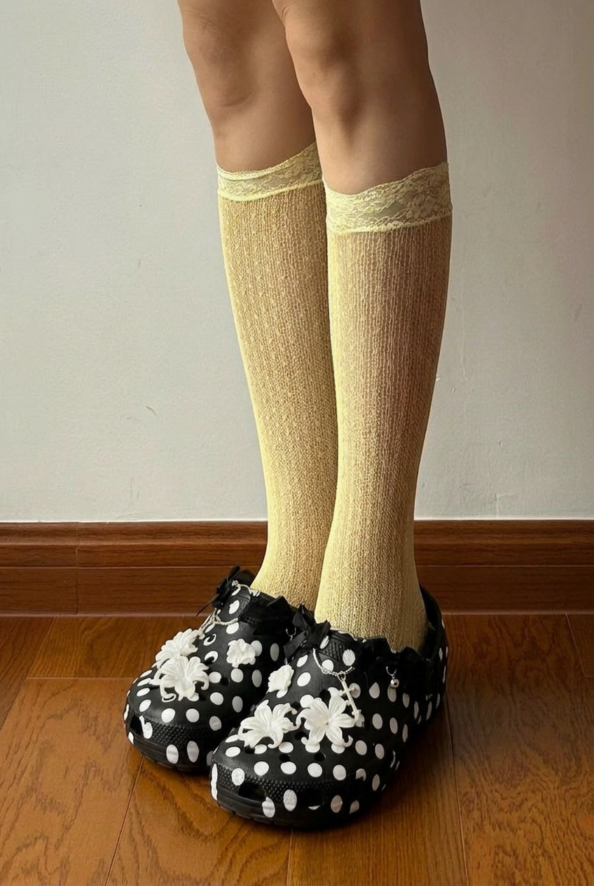 Floral Polka Dot Crocks