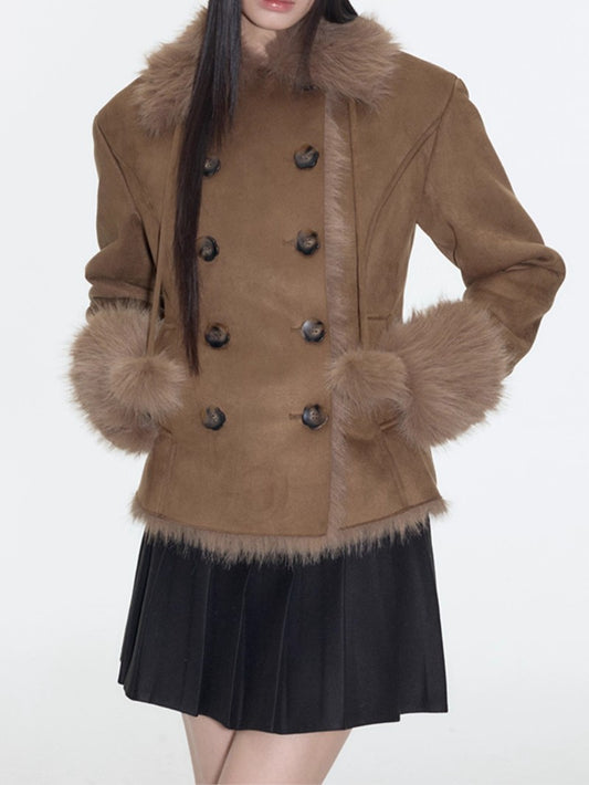 Fur Suede Patchwork Jacket