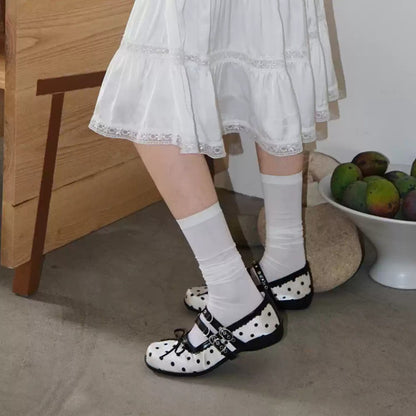 French Polka Dot Mary Janes