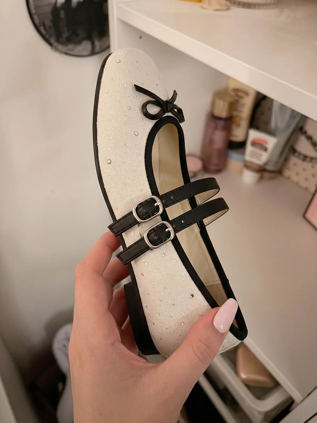 Mirettielle Glitter Bow Mary Jane Flats