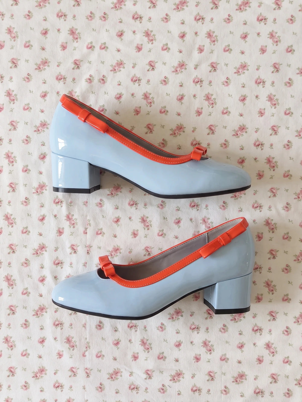 Marisole Patent Two-Tone Bow Heels