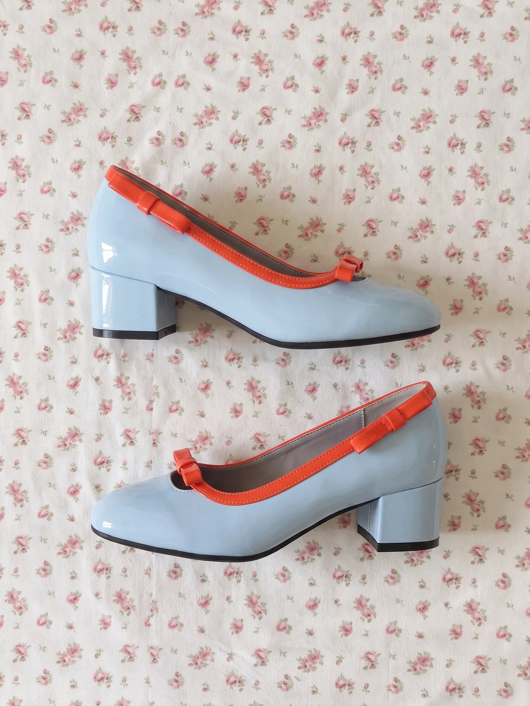 Marisole Patent Two-Tone Bow Heels