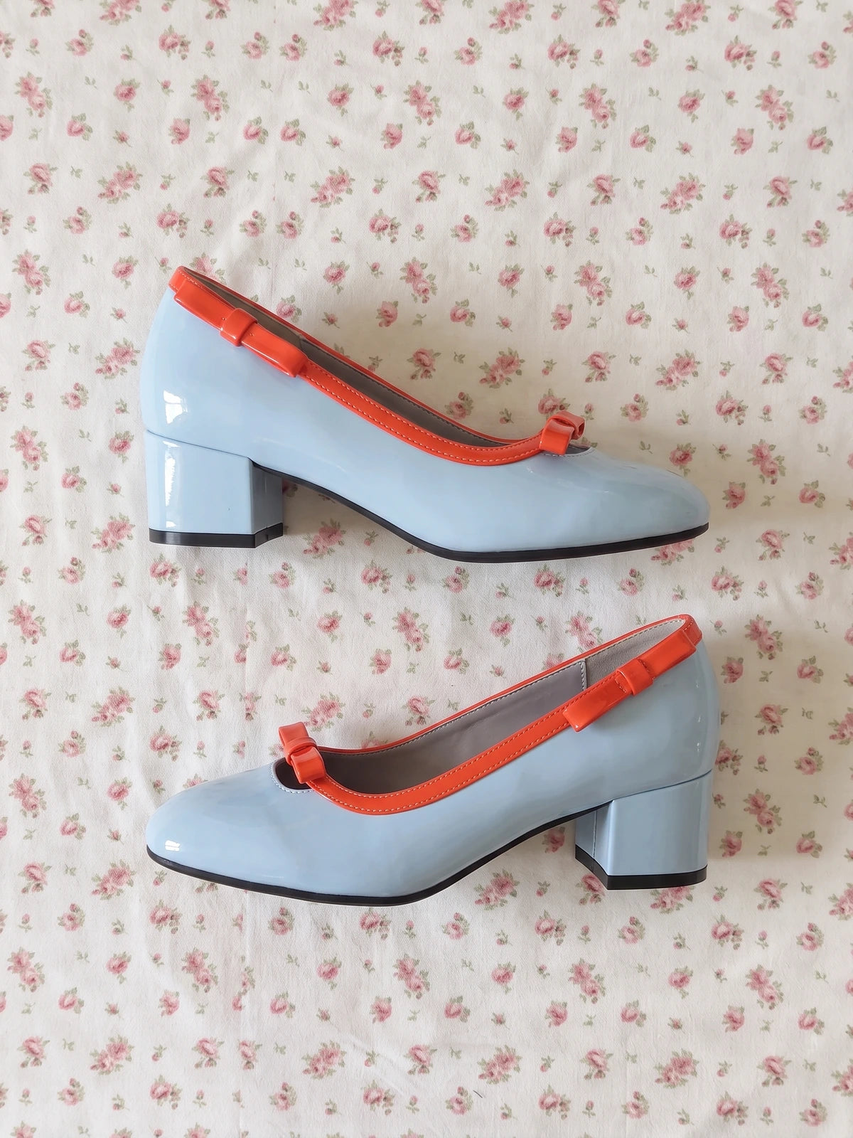 Marisole Patent Two-Tone Bow Heels