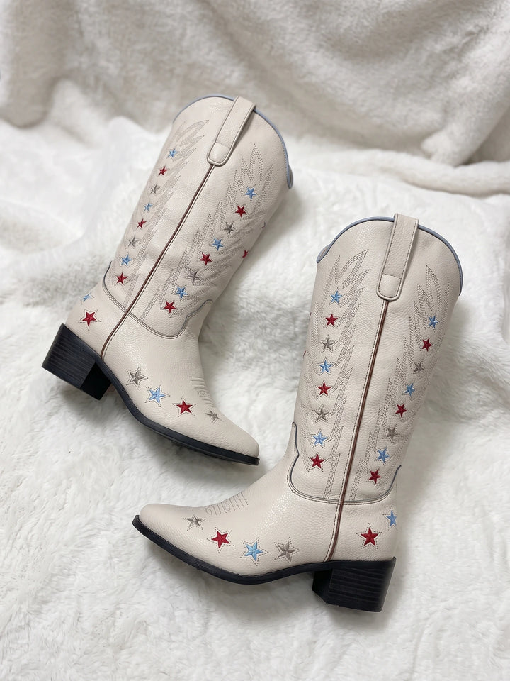 Mignettelle Embroidered Star Cowboy Boots