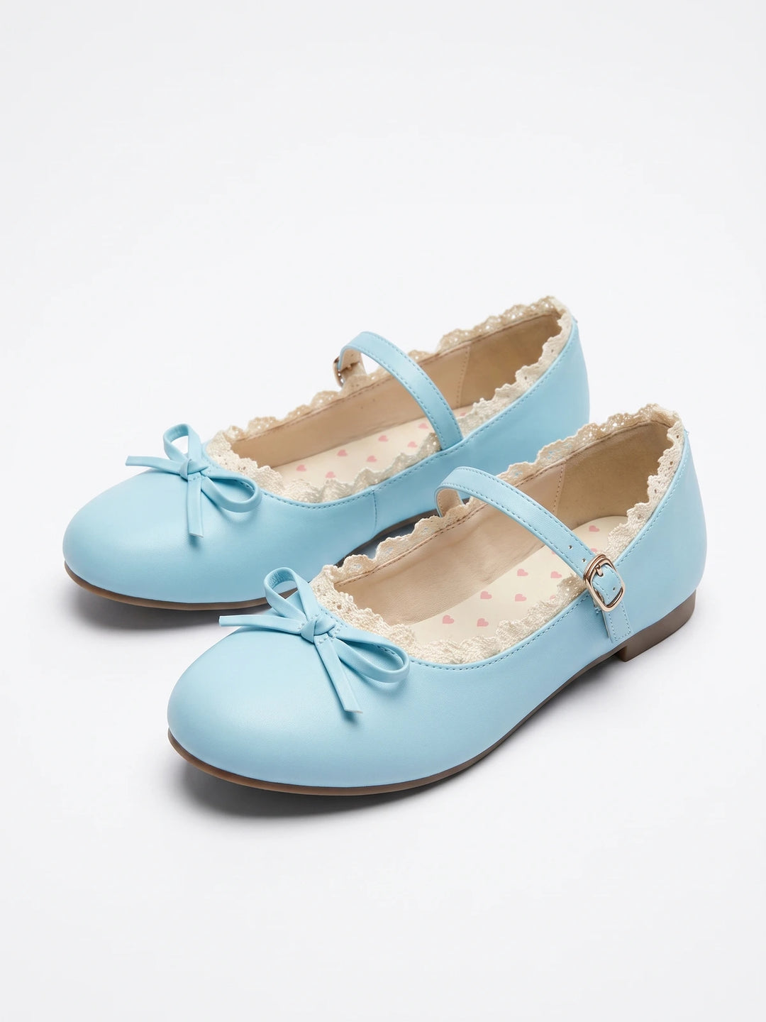 Perrine Lace-Trimmed Mary Jane Flats