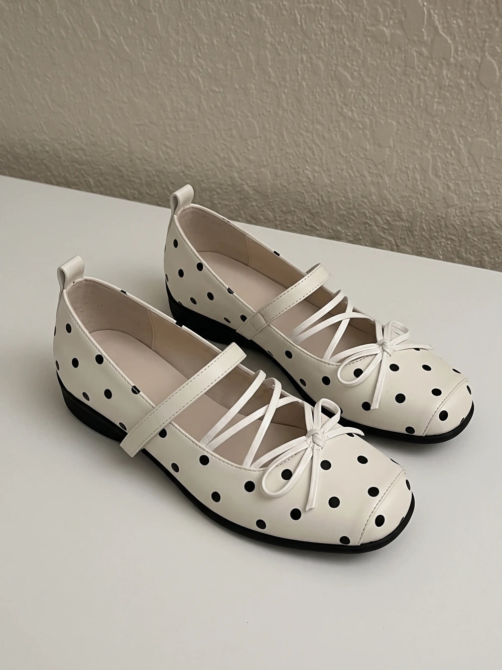 Soleil Polka Dot Mary Jane Flats