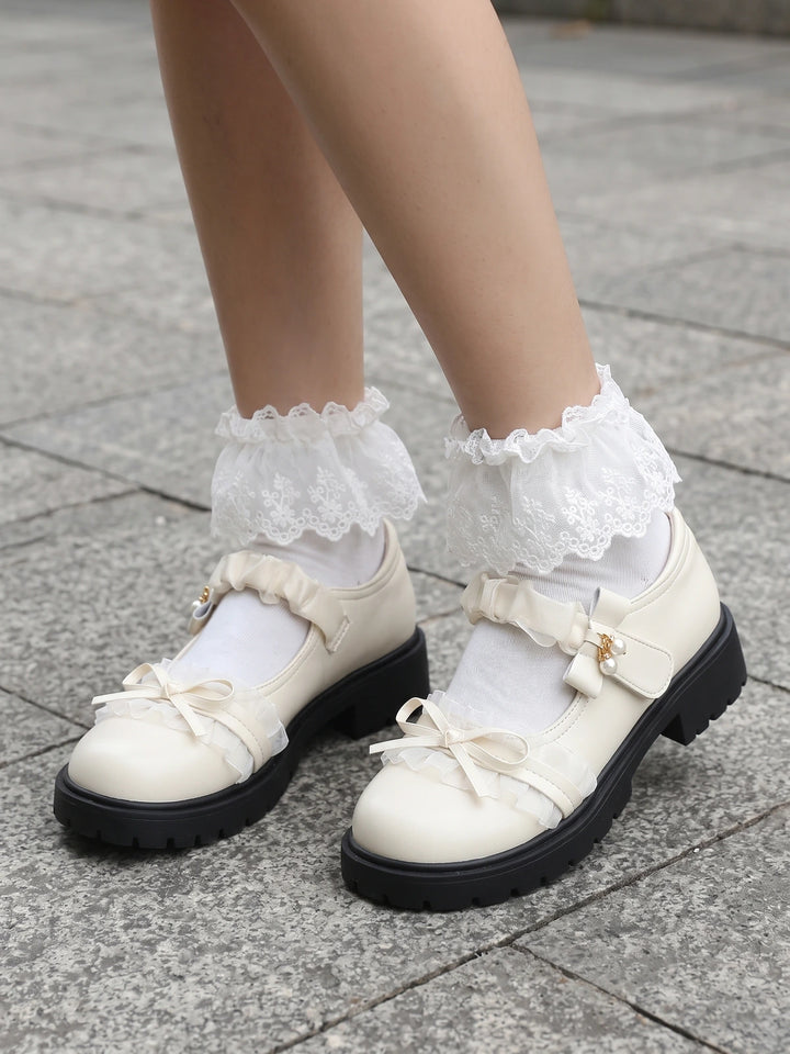 Odette Organza Frill Lug Mary Janes