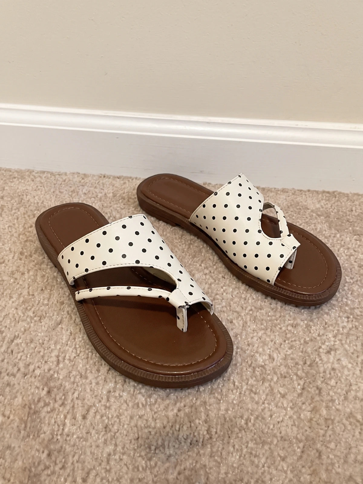 Marinelle Polka Dot Asymmetric Slides