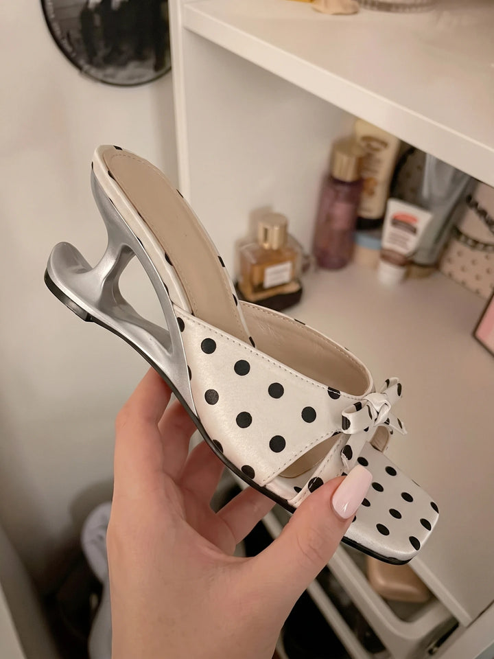 Philippine Polka Dot Cutout Mules