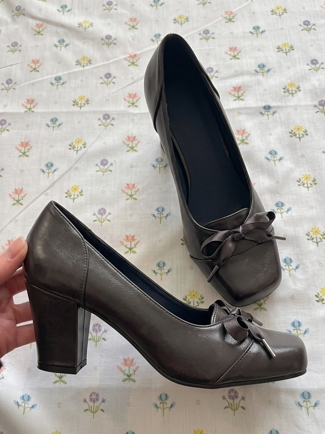 Célestine Matte Ribbon Bow Heels