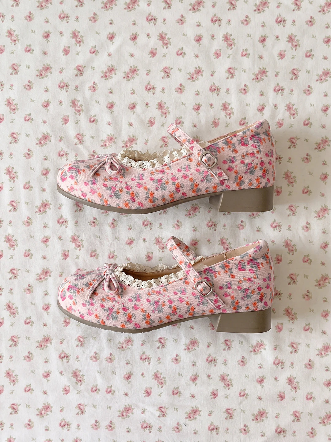 Giselle Floral Lace Bow Mary Janes