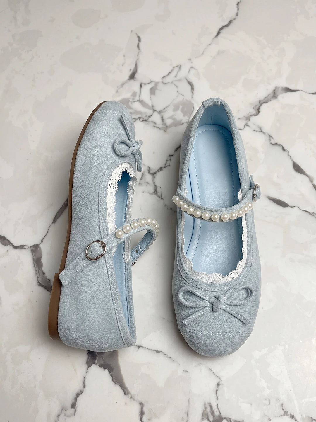 Anais Pearl Lace Mary Jane Flats