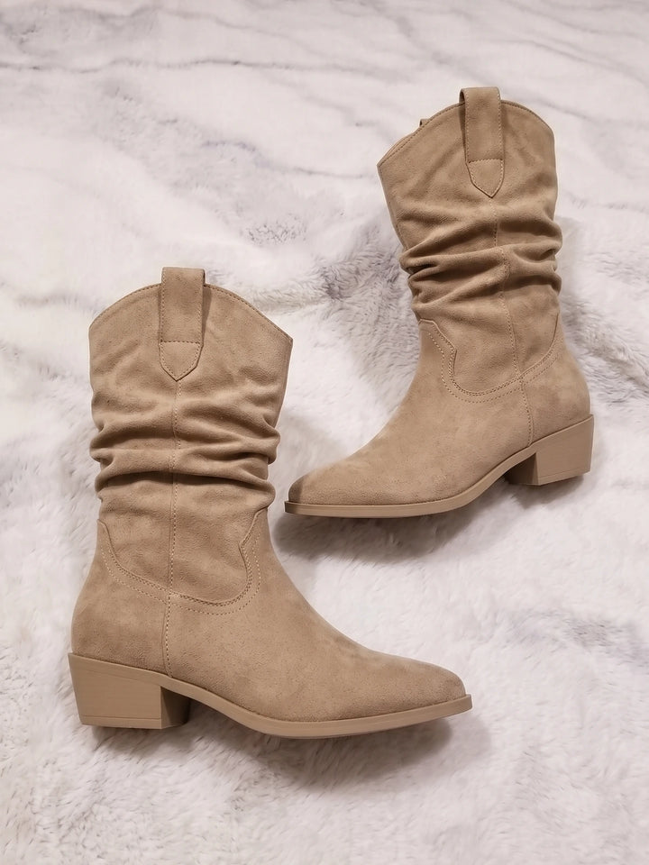 Solange Slouchy Suede Western Boots