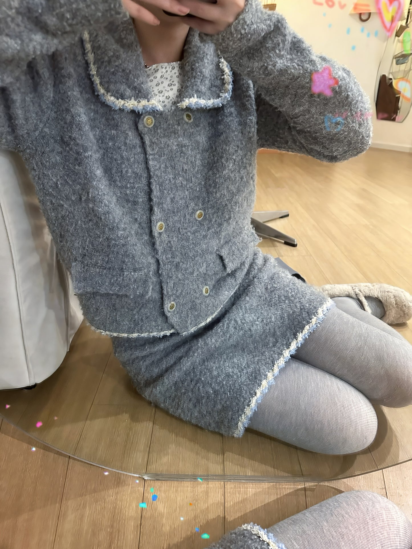 Chanel-Inspired Peter Pan Collar Knit Set