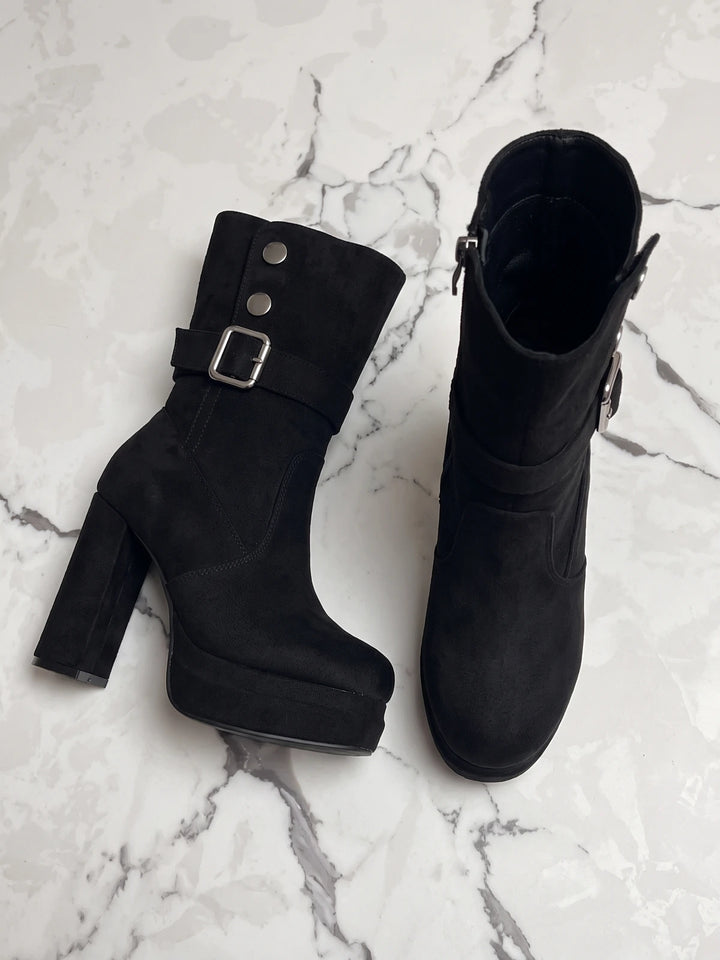 Severine Suede Platform Mid-Calf Boots
