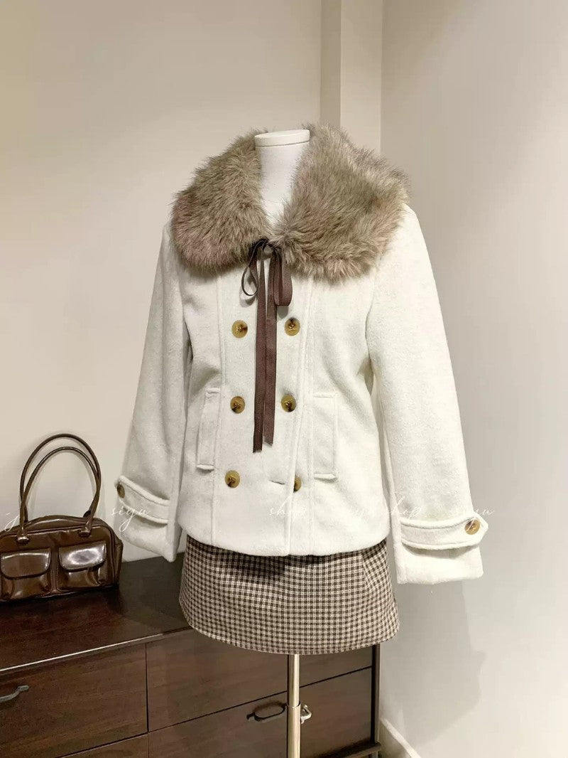 Vintage Wool Coat Skirt Set