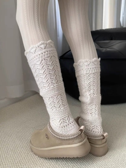 Hollow Out Knit Slouch Socks