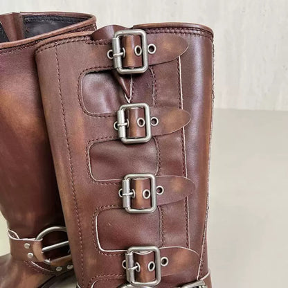Vintage Buckle Riding Boots