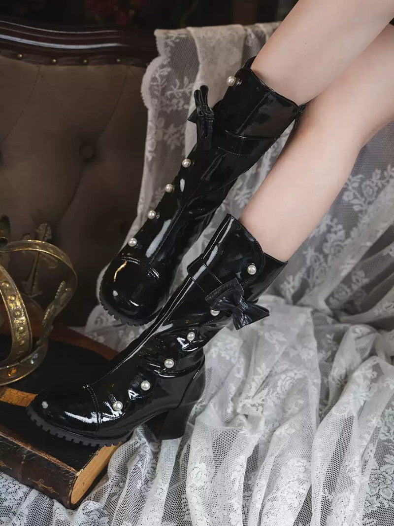 Sweet Pearl Bow Short Boots