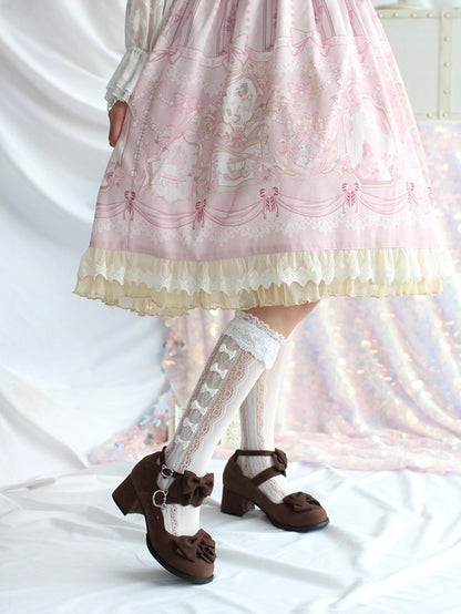 Cute Bow Mid-Heel Leather Shoes