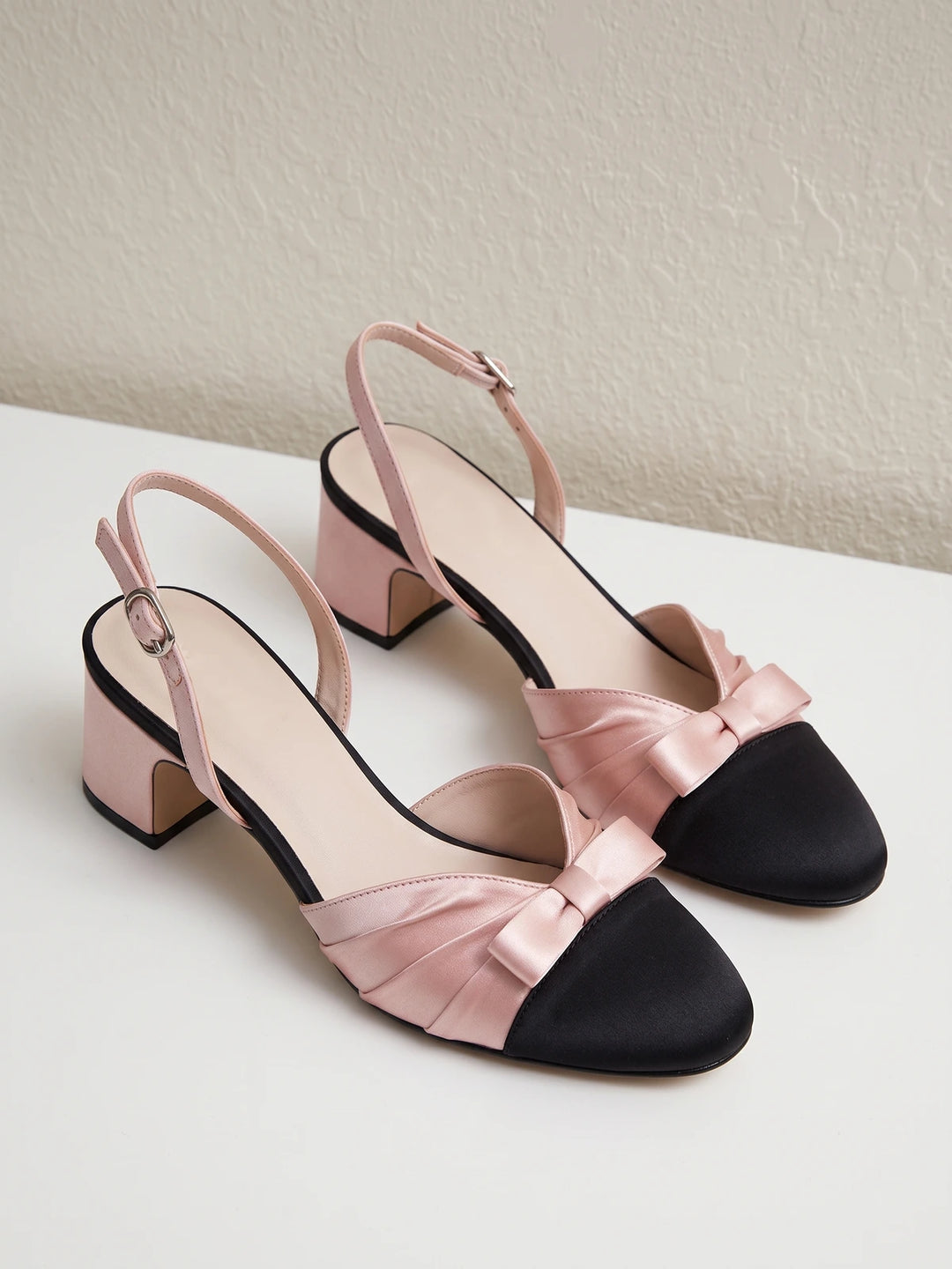 Anaise Pleated Bow Slingback Heels