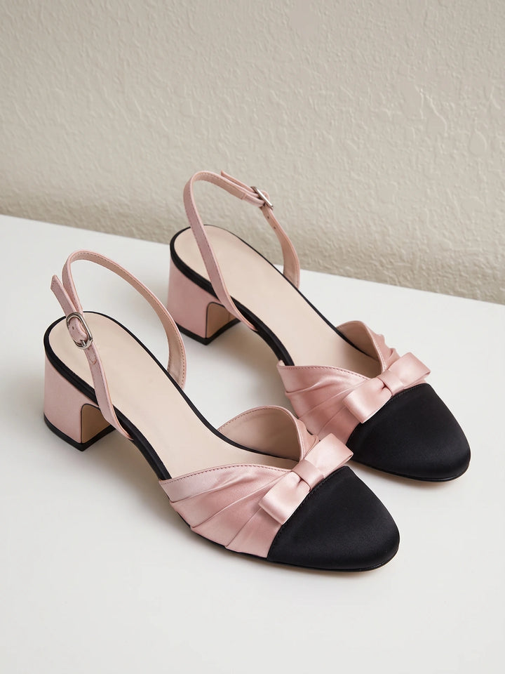 Anaise Pleated Bow Slingback Heels