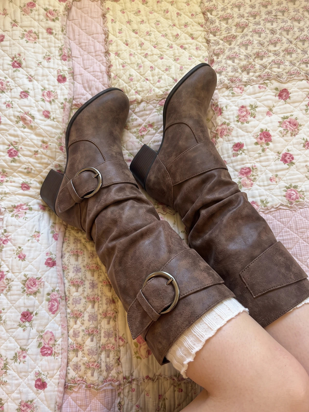 Vincenzia Slouchy Buckle Mid-Calf Boots
