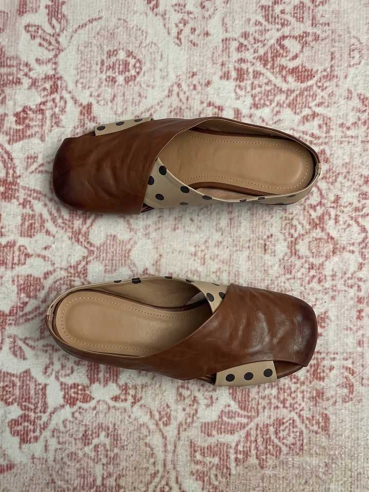 Eugenie Polka Dot Crossover Mule