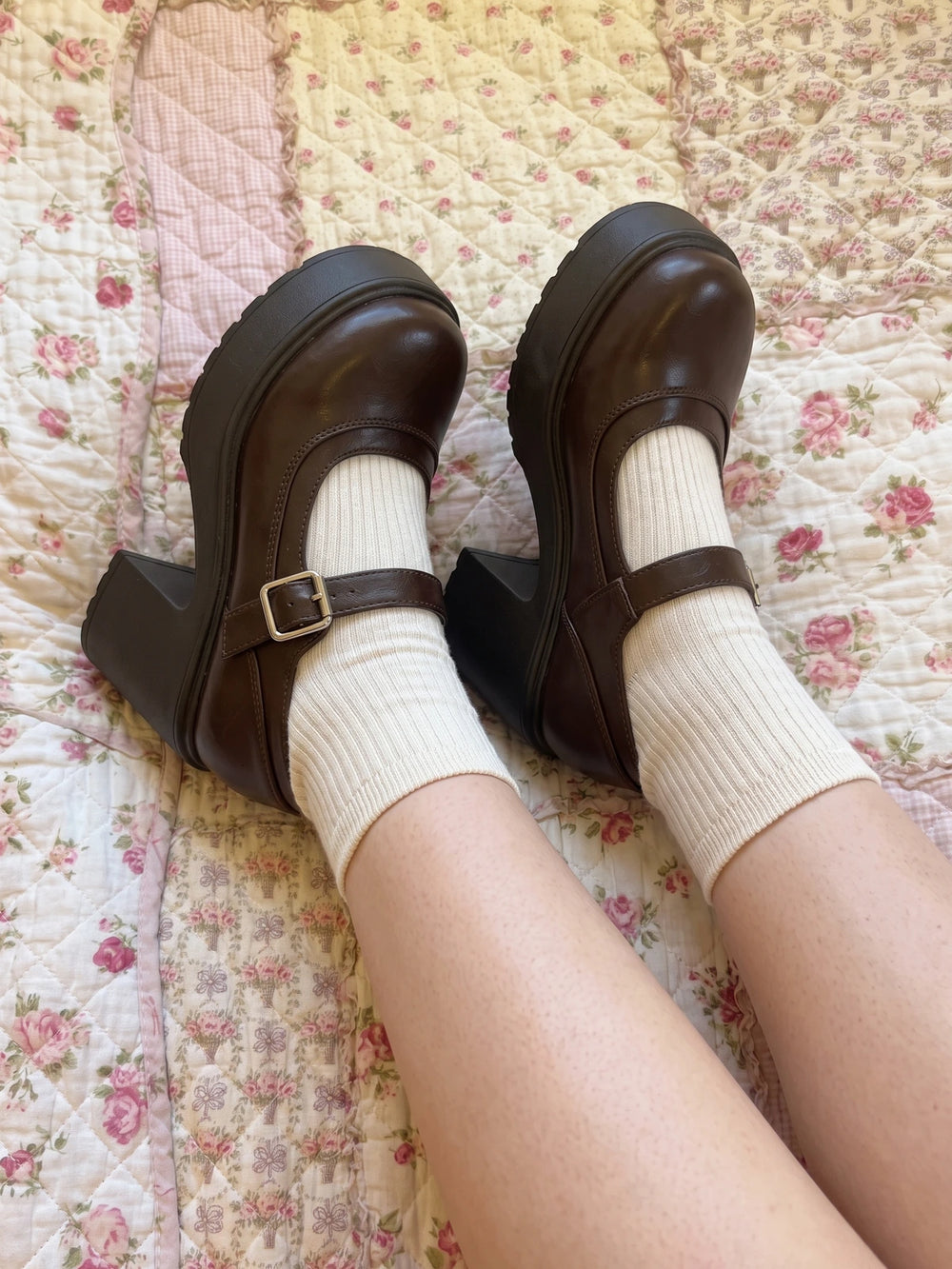 Marichelle Dark Brown Platform Mary Janes