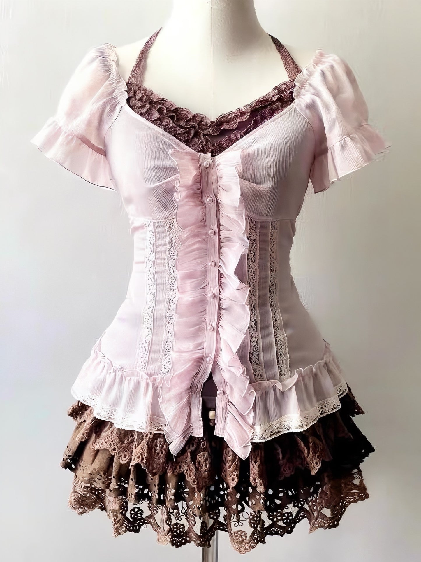 Mocha Rose Ruffle set