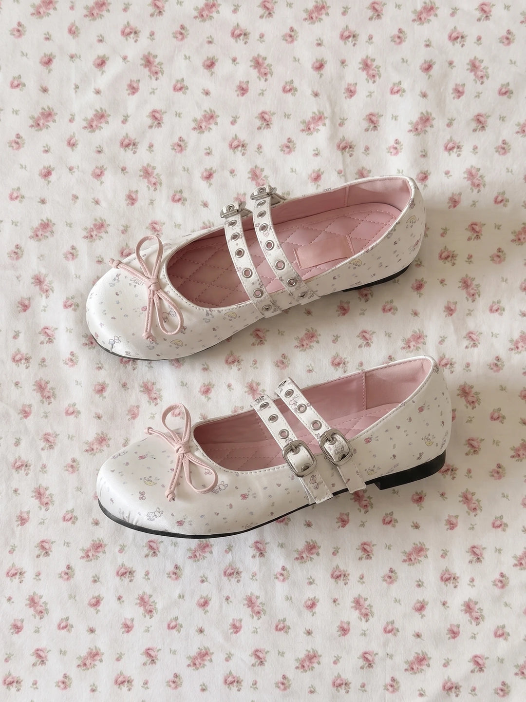 Bettine Floral Print Mary Jane Flats