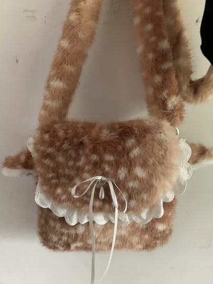 Japanese Y2K Deer Ear Plush Crossbody Bag