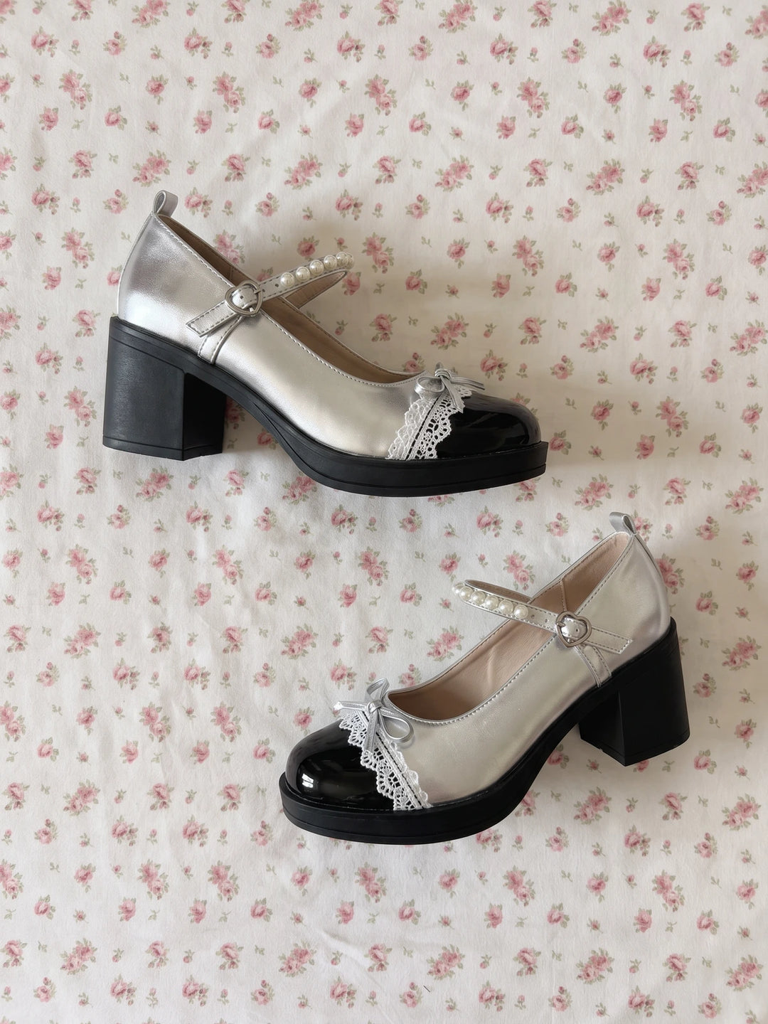 Serena Lace-Trimmed Heels