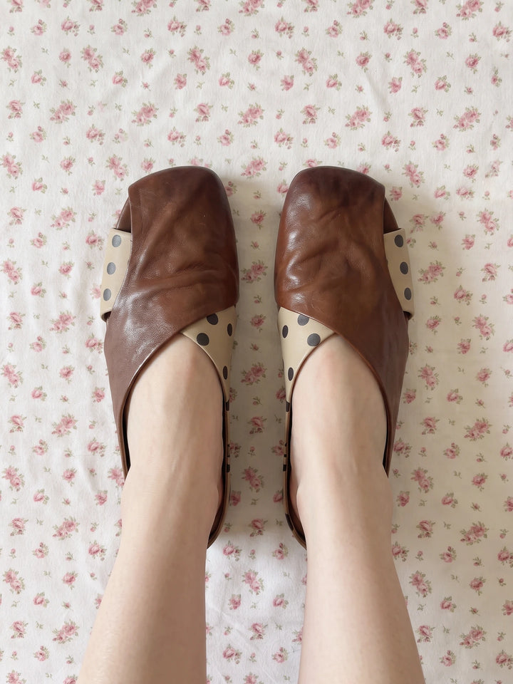 Eugenie Polka Dot Crossover Mule