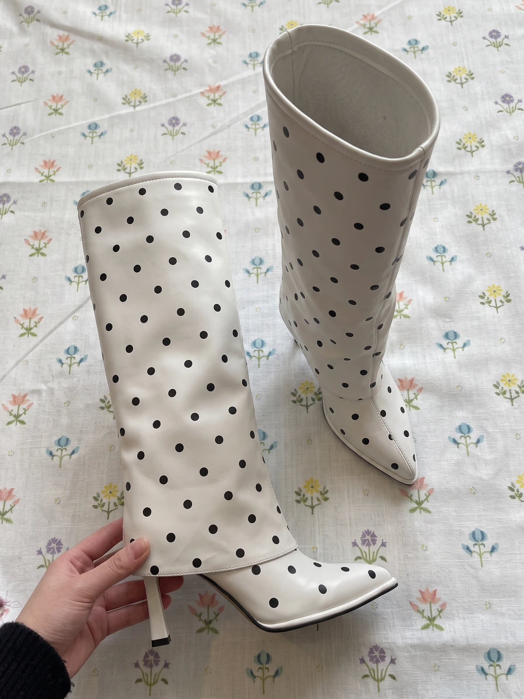 Florine Polka Dot Stiletto Boots