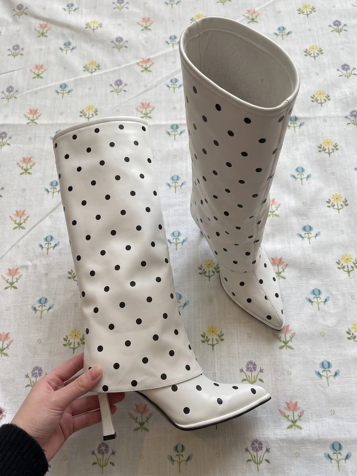Florine Polka Dot Stiletto Boots