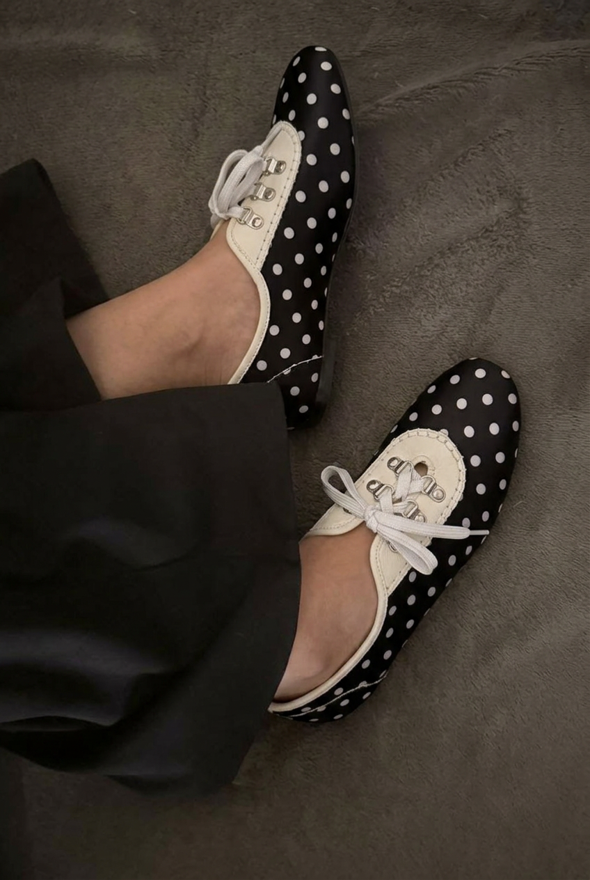 Polka Dot Lace Flats