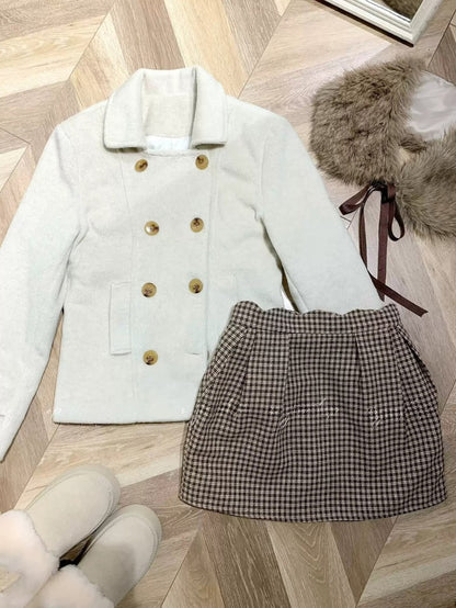 Vintage Wool Coat Skirt Set