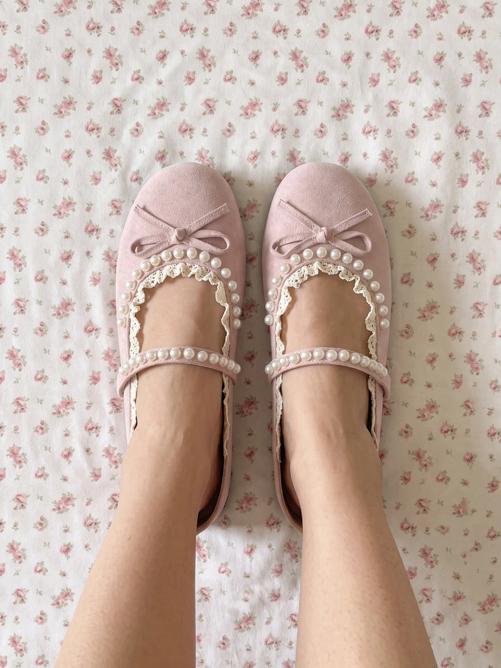 Suki Pearl Lace Flats