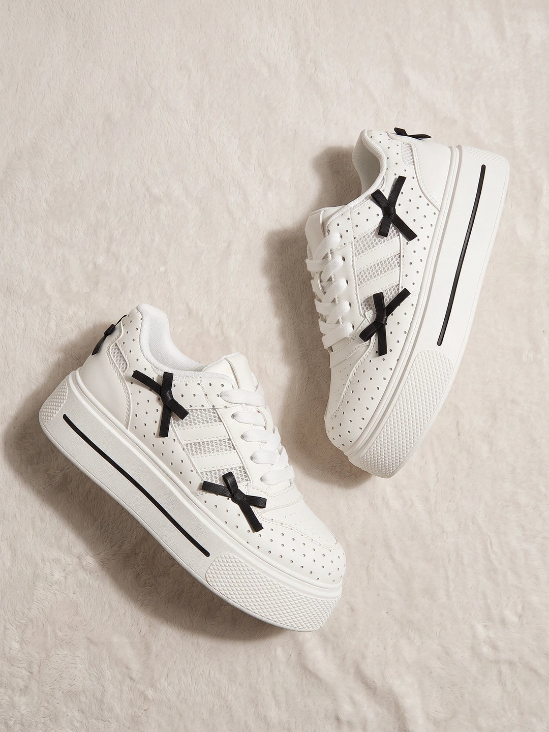 Mirabella Bow Mesh Platform Sneakers