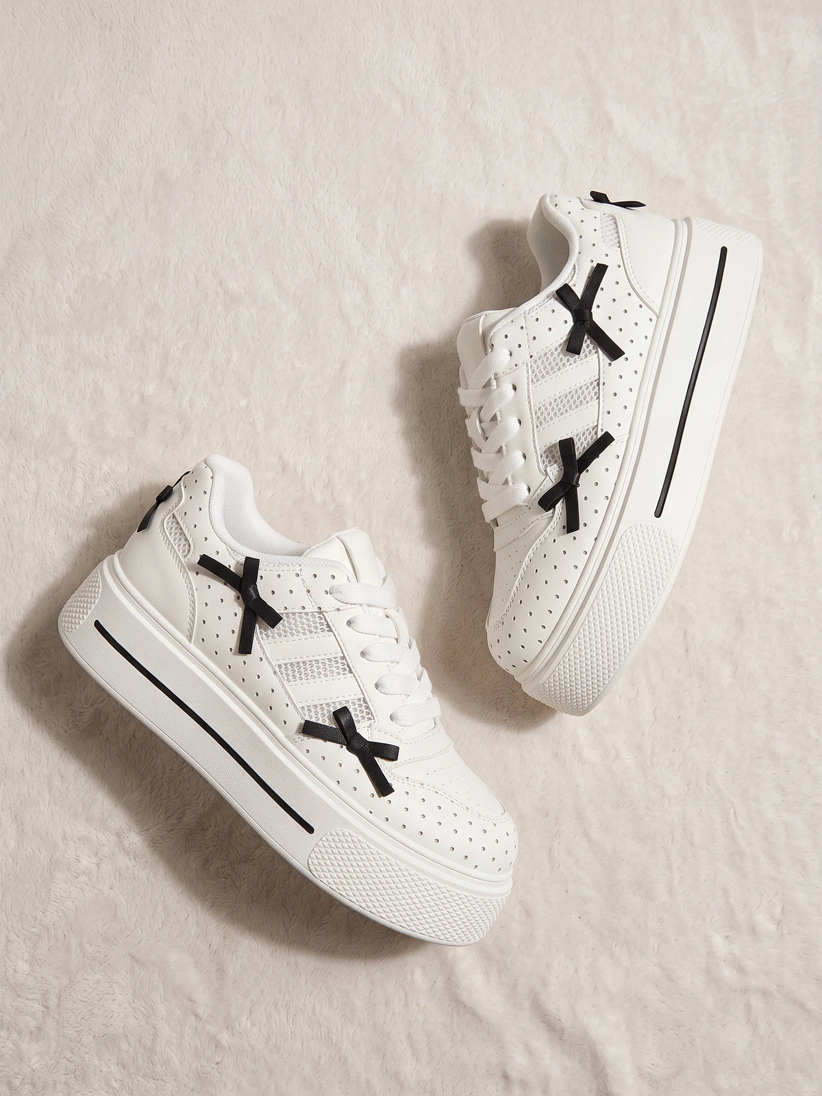 Mirabella Bow Mesh Platform Sneakers