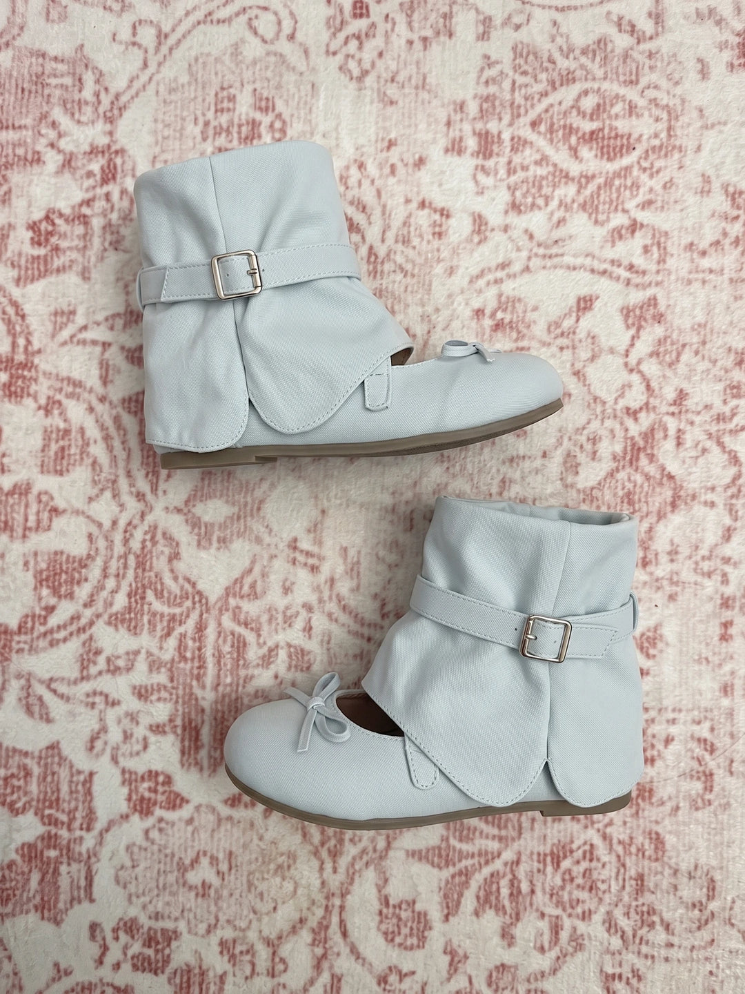 Bettina Powder-Blue Buckle Bootie