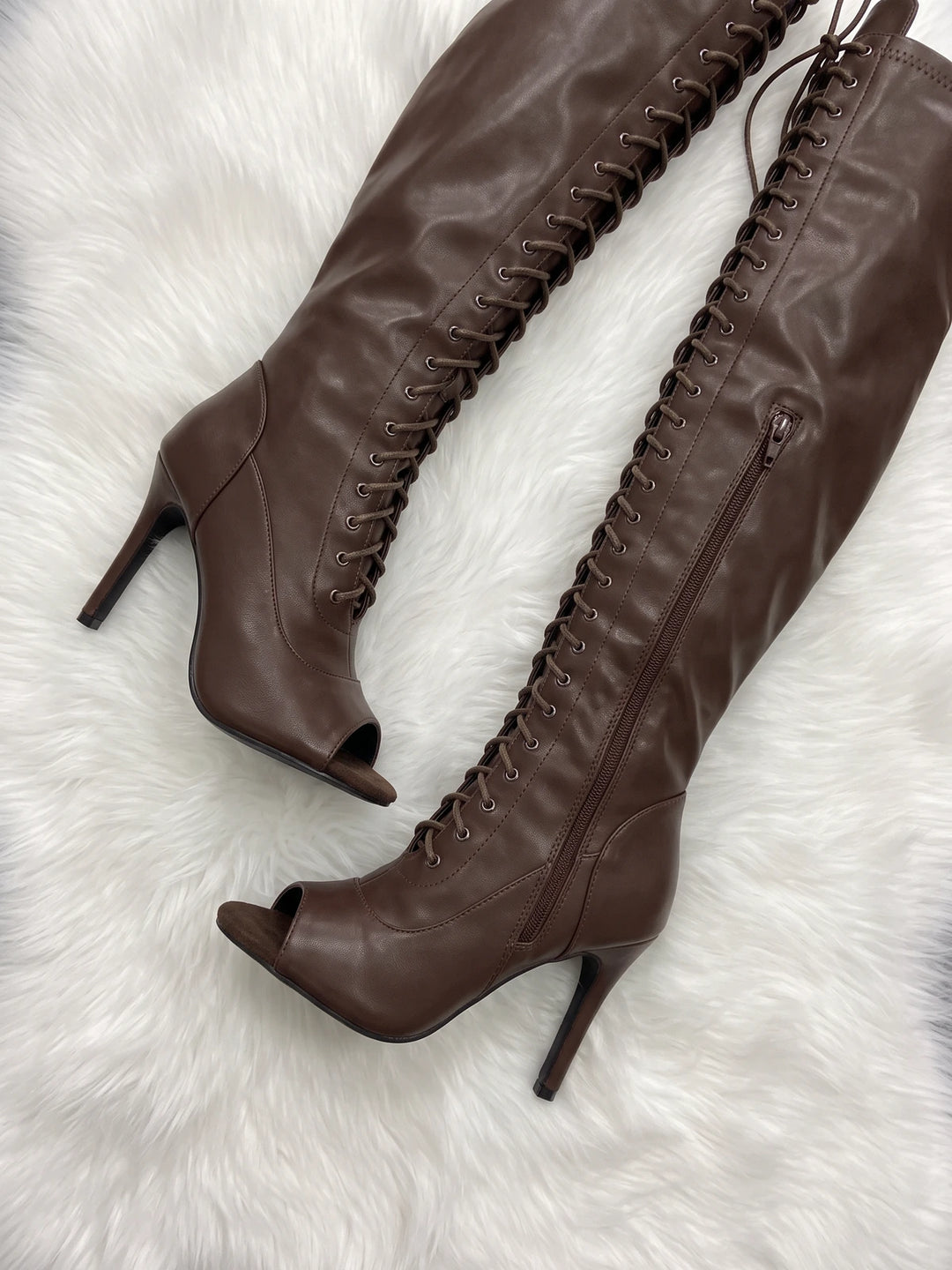 Odette Lace-Up Thigh-High Boots